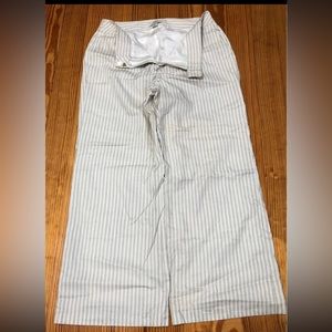 Ann taylor loft women’s Dressing Boot Cut pant cream stripes.  size 8